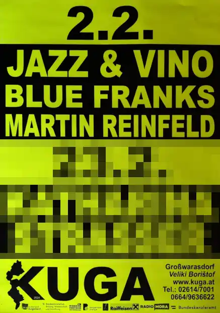 Jazz & Vino Blue Franks Martin Reinfeld - KUGA 02.02.2024 // www.plakatierservice.at