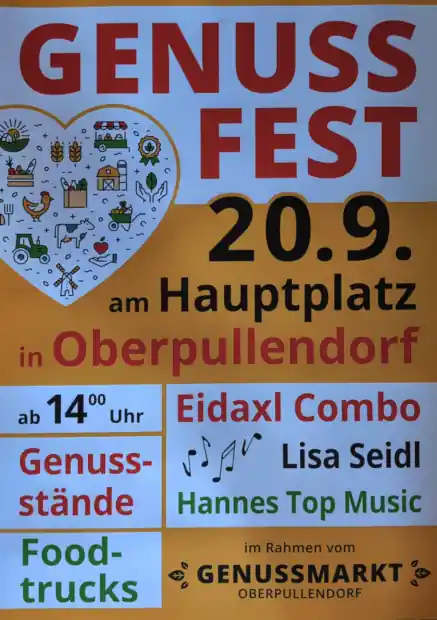 Genussfest 20.09.2024 ab 14:00 Oberpullendorf am Hauptplatz // www.plakatierservice.at